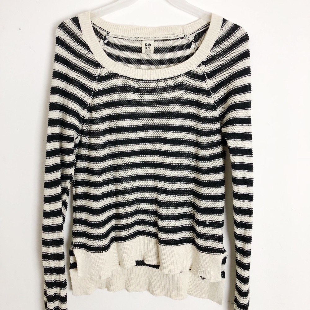 Roxy Striped Crew Neck Sweater
